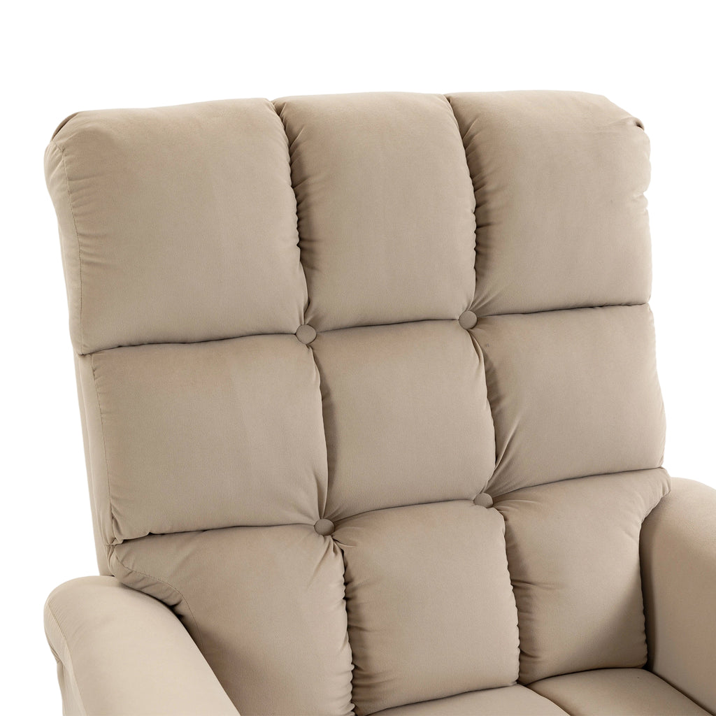 Fauteuil releveur électrique en velours avec télécommande – marron