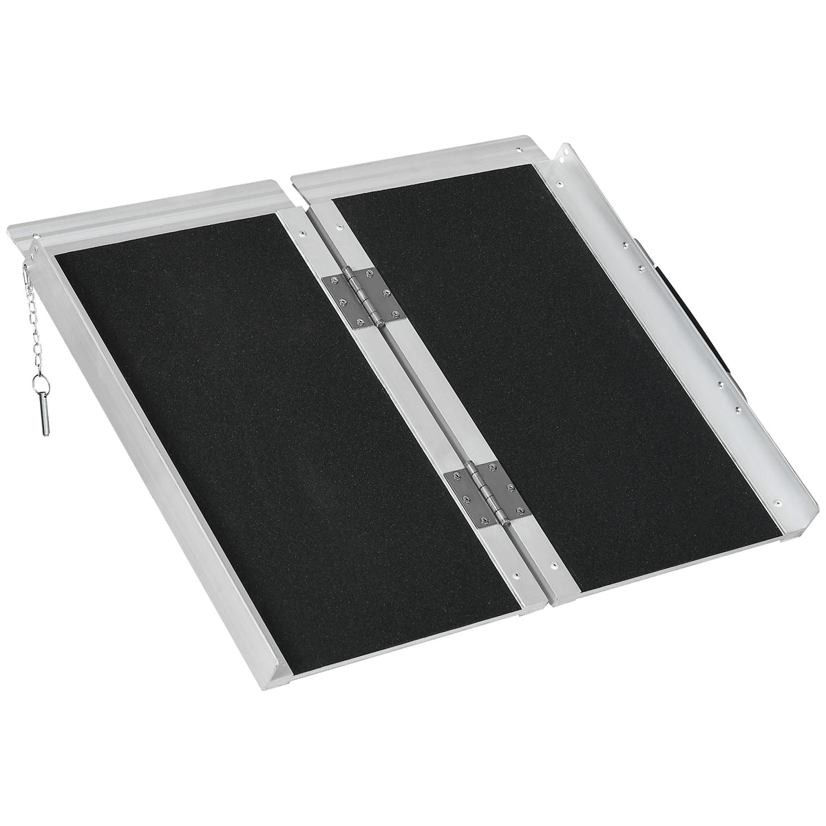 Rampe de Fauteuil Roulant Rampe de Chargement Rampe d'accès antidérapante Pliable avec Bordures de sécurité alu. Noir-0