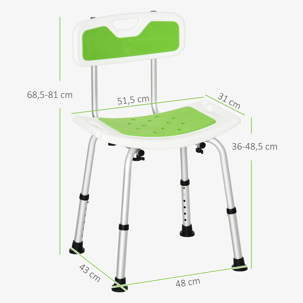 Tabouret de douche réglable avec support de pommeau