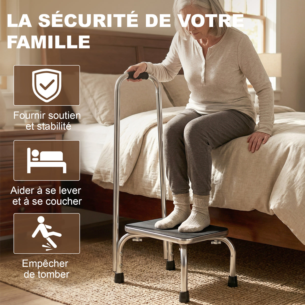 Marchepied de sécurité avec barre d'appui