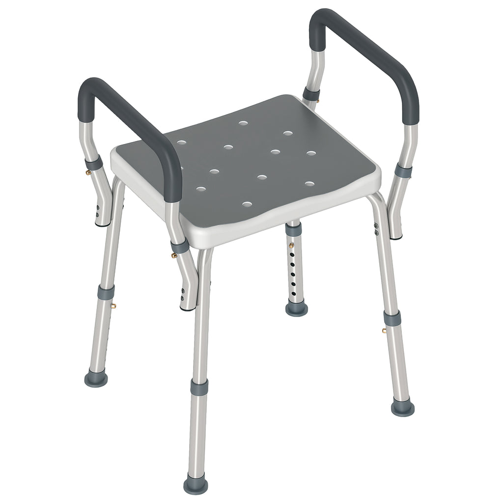 Tabouret de douche réglable avec accoudoirs