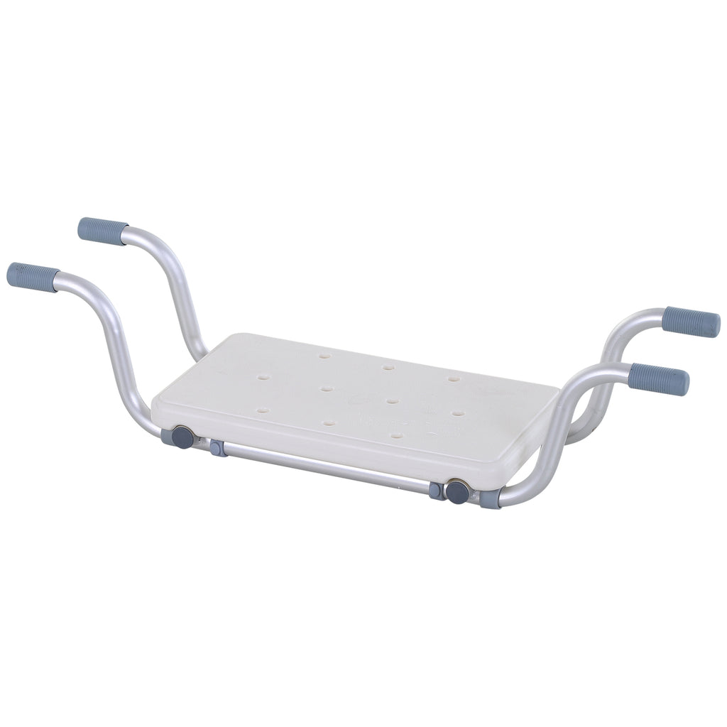 Siège Baignoire - siège Bain Suspendu réglable - Tabouret Salle Bain - 73-83x22x18cm - alu. HDPE Blanc-9