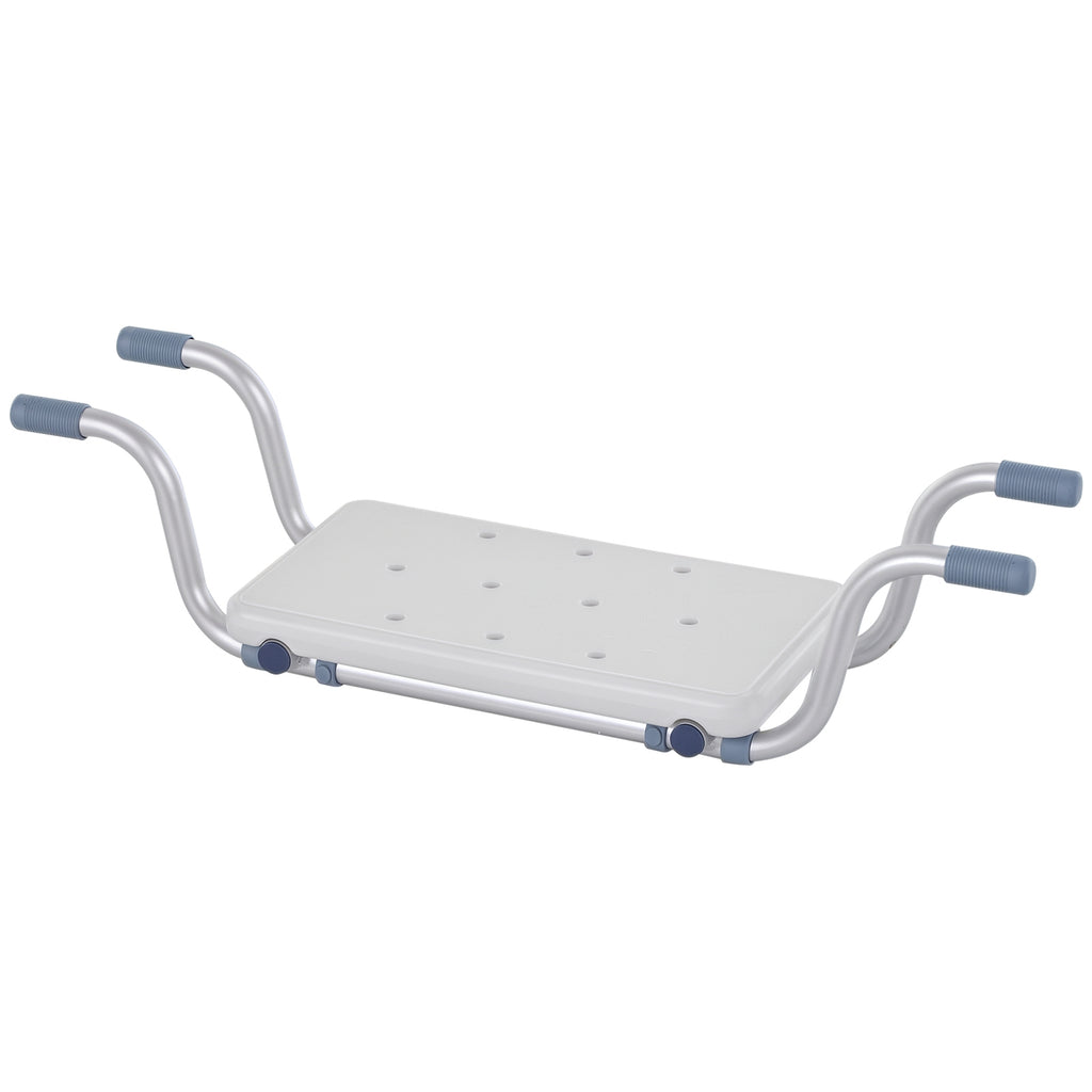 Siège Baignoire - siège Bain Suspendu réglable - Tabouret Salle Bain - 73-83x22x18cm - alu. HDPE Blanc-0