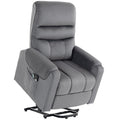 Fauteuil releveur électrique massage vibration et chaleur, fauteuil relax électrique en velours, gris foncé-0