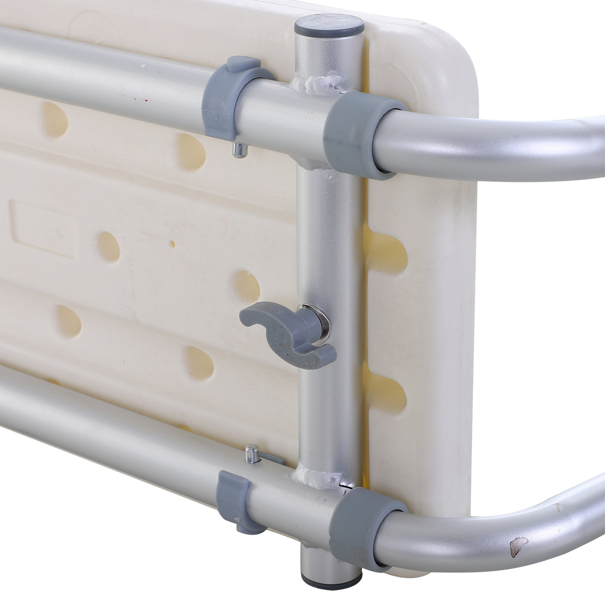 Siège Baignoire - siège Bain Suspendu réglable - Tabouret Salle Bain - 73-83x22x18cm - alu. HDPE Blanc-7
